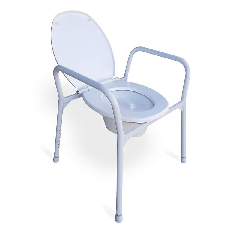 Red Gum Fixed Frame Toilet Seat Raiser With Lid Cover, Including Shoot / Bowl, White