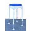 Red Gum Round Bath Stool With Removable Legs & Rotating Seat, White, W325mm, H480-670mm, SWL 150Kg