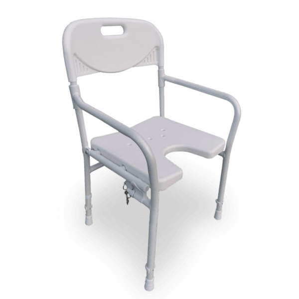 Red Gum Foldable Shower Chair, Pearl White, W470mm, H 460-530mm, SWL 100Kg