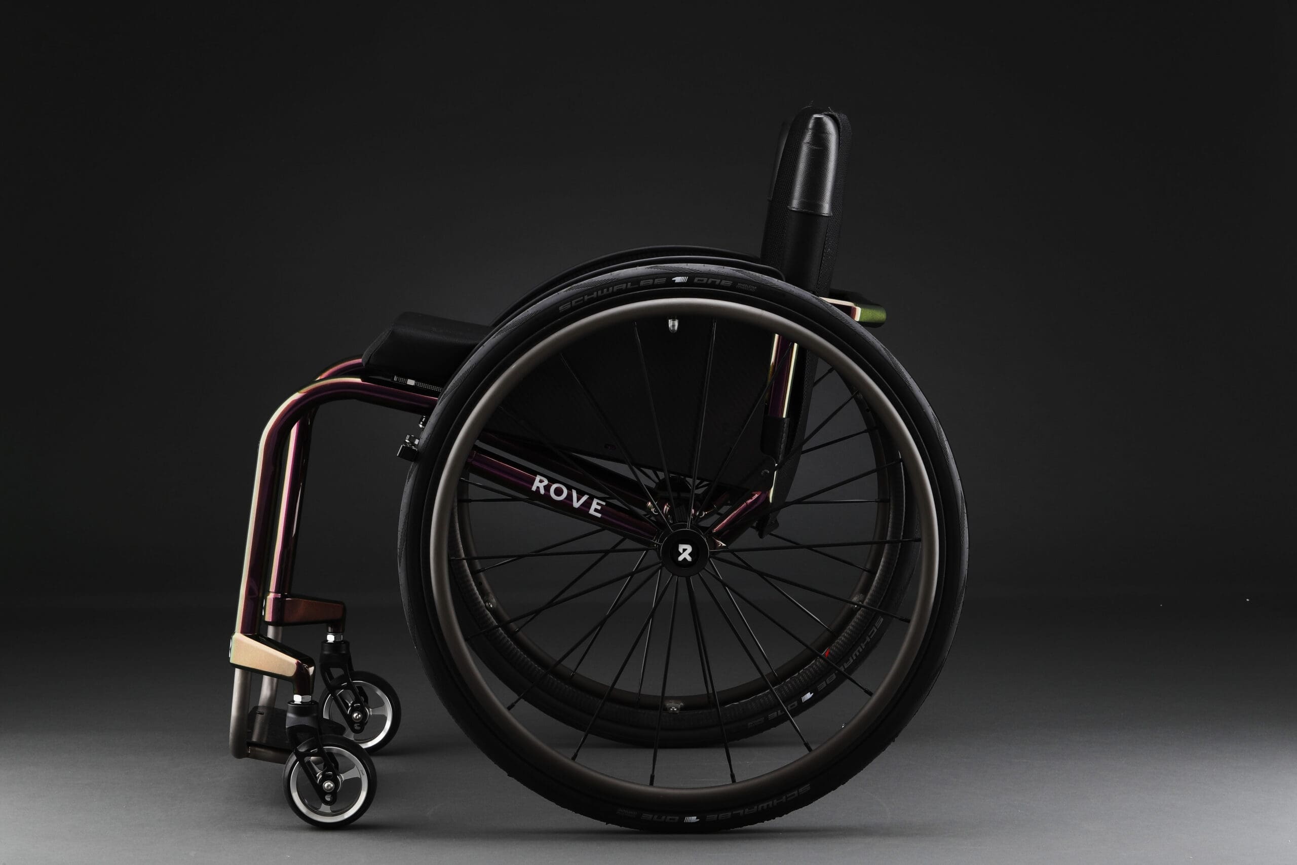 Rove Axis open frame manual wheelchair, side view