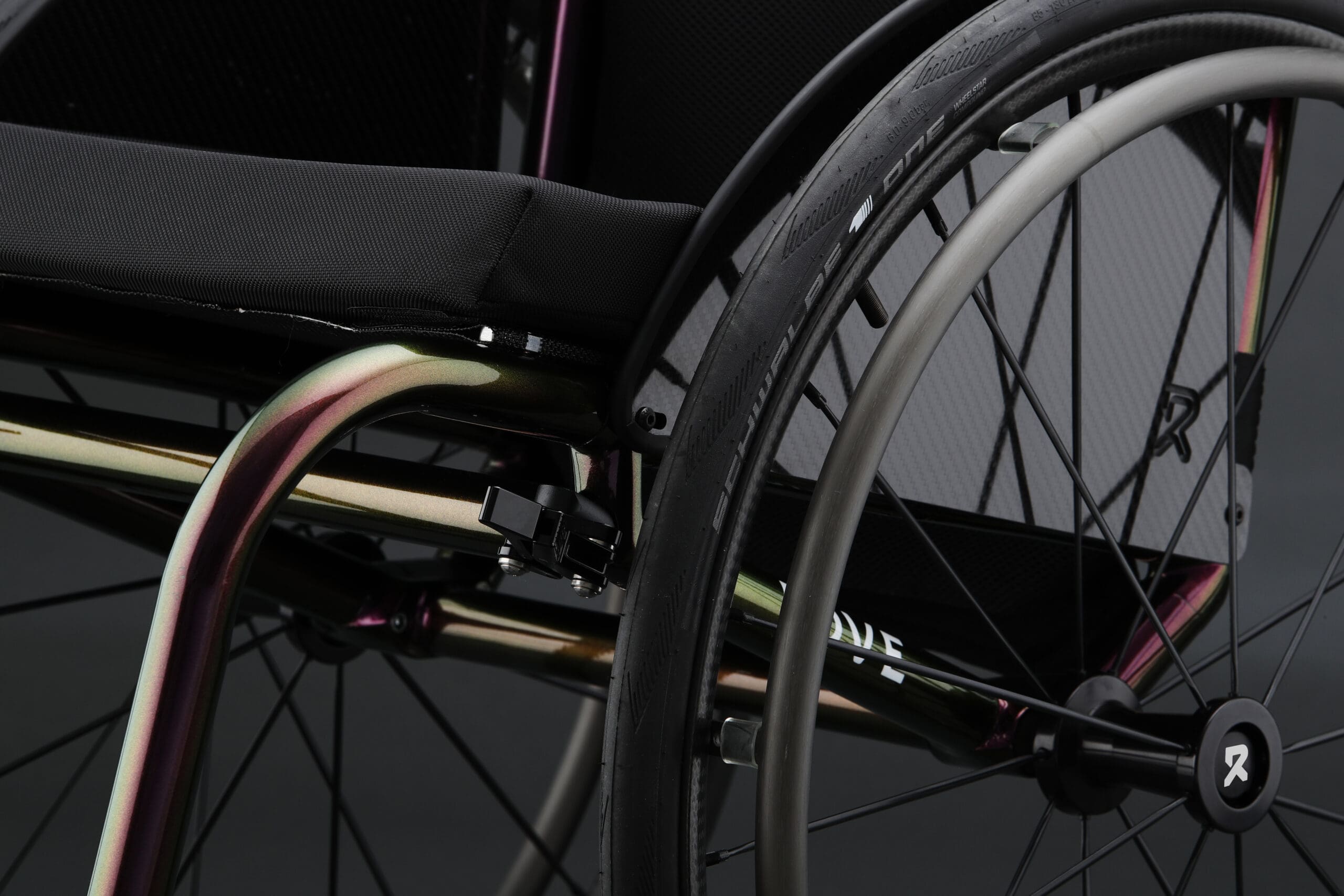 Rove wheelchair frame and component detail