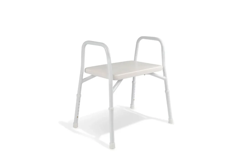 Hero Medical extra wide padded shower stool with aluminium frame and side hand grips