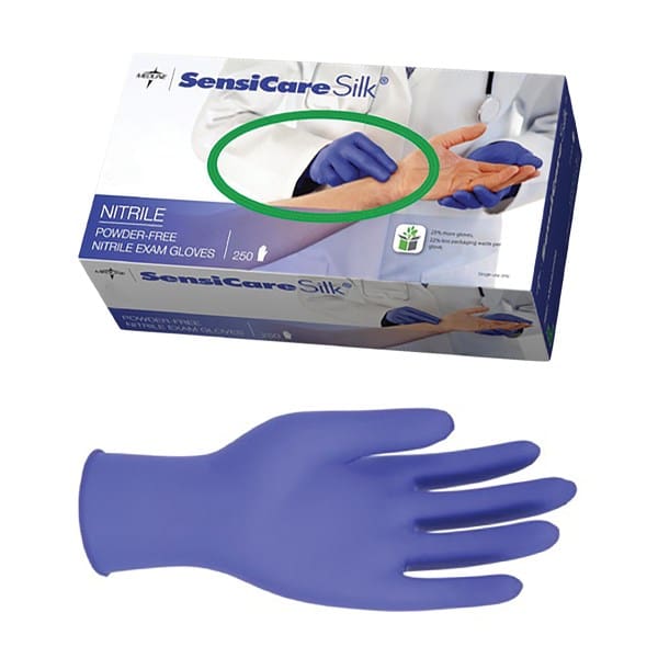 SensiCare Silk Nitrile Powder Free Exam Gloves, Box of 250