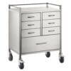 Resus SS Trolley - 6 half drawers (125mm) 1 full drawer (250mm) - 600 x 500 x 970