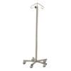 GM Medical stainless steel IV pole with weighted five leg base and two hook top