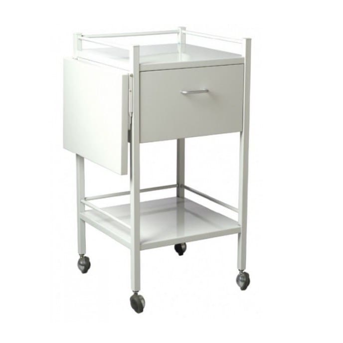 Medication Trolley, 1 Drawer with Flip-up Shelf
