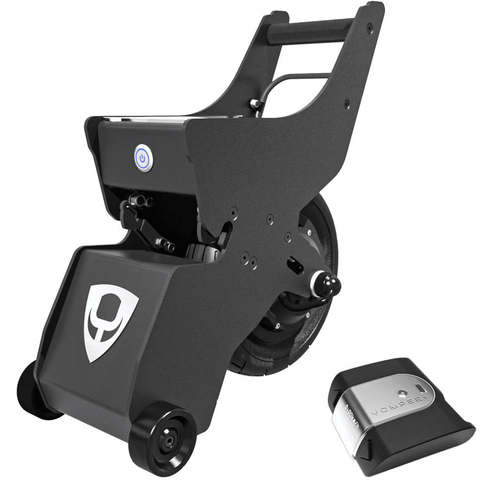 Acekare Yomper+ wheelchair power assist drive unit with Bluetooth handset and high capacity battery