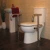 Throne Bariatric Toilet Rail, Polished Stainless Steel