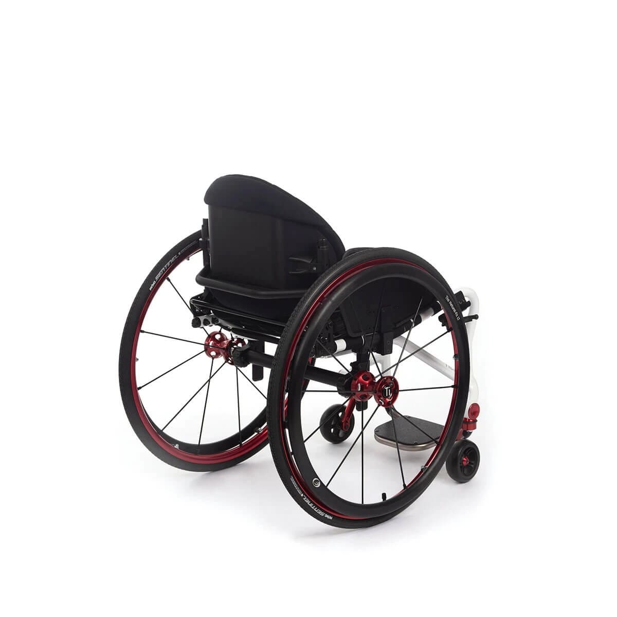 TiLite Aero T titanium folding wheelchair, rear three-quarter view